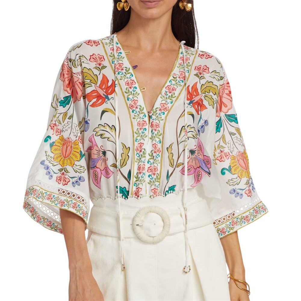 FARM Rio Off-White Insects Floral Bodysuit - Picture 2 of 10